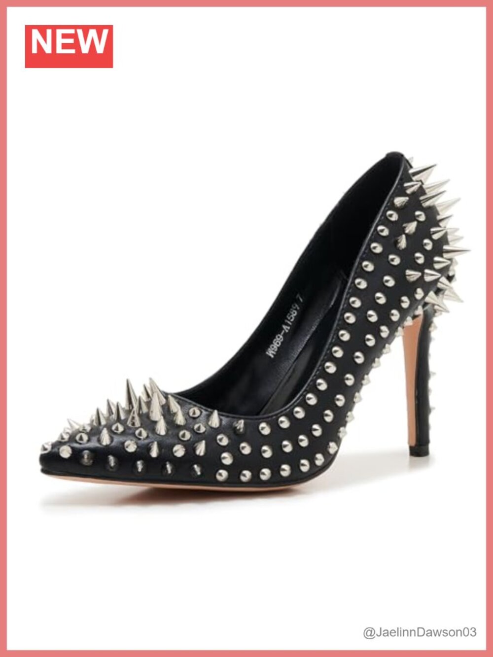Studded Pointed Toe High Heel Stiletto Pumps for Women Gothic